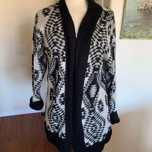 Jolt Black and White Knit Cardigan